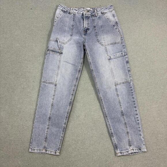 Habitual Womens Jeans Size 4/27 Light Wash Raw Hem High Rise Wide Leg Denim - Picture 1 of 9